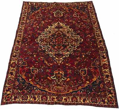 Appraisal: A Baktiari Style Area Carpet Thick pile on cotton weft