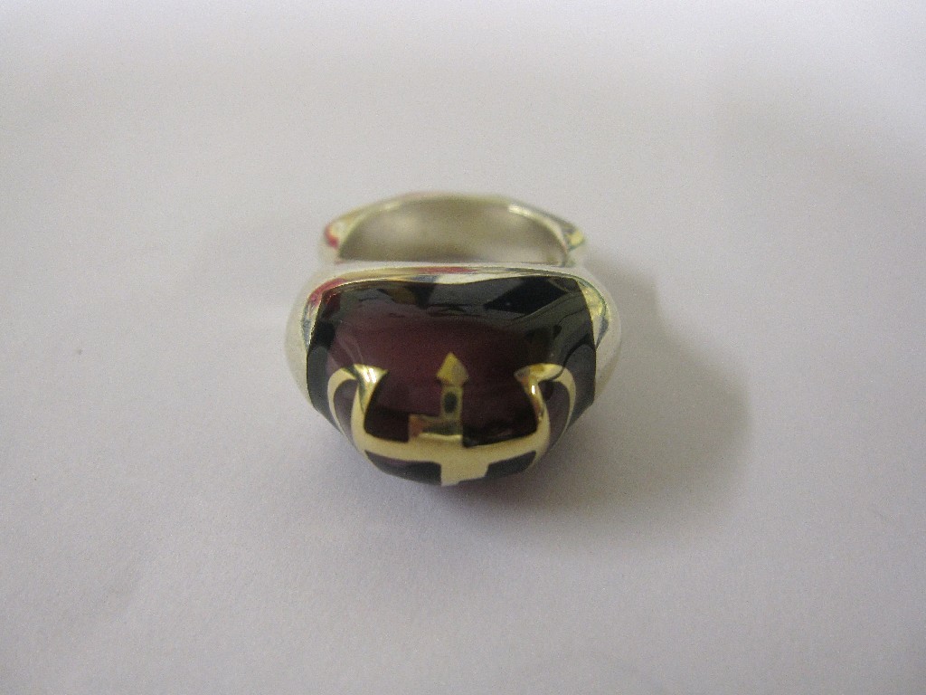 Appraisal: Moshiko silver resin and gold dress ring