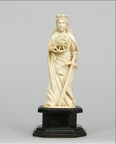 Appraisal: Fine European Carved Ivory Figurine of St Catherine of Alexandria