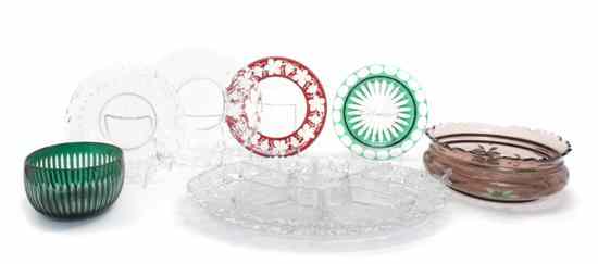 Appraisal: A Collection of Twelve Glass Articles comprising bowls plates a