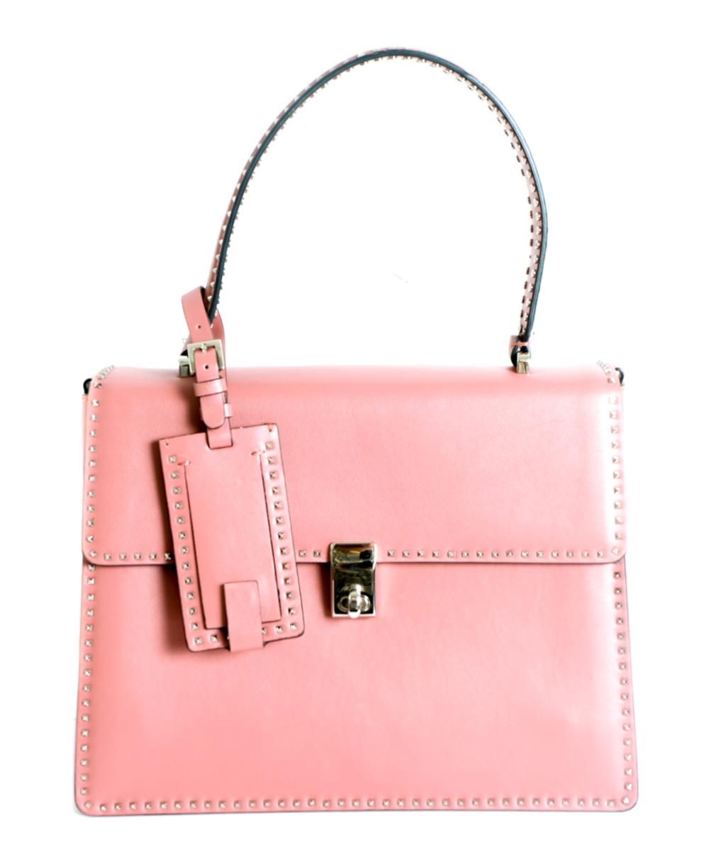 Appraisal: VALENTINO GARAVANI ROCKSTUD PINK FLAP BAGLike new Valentino Garavani rockstud