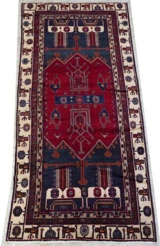 Appraisal: Hand-tied Persian Zanjan rug approx ' l ' w