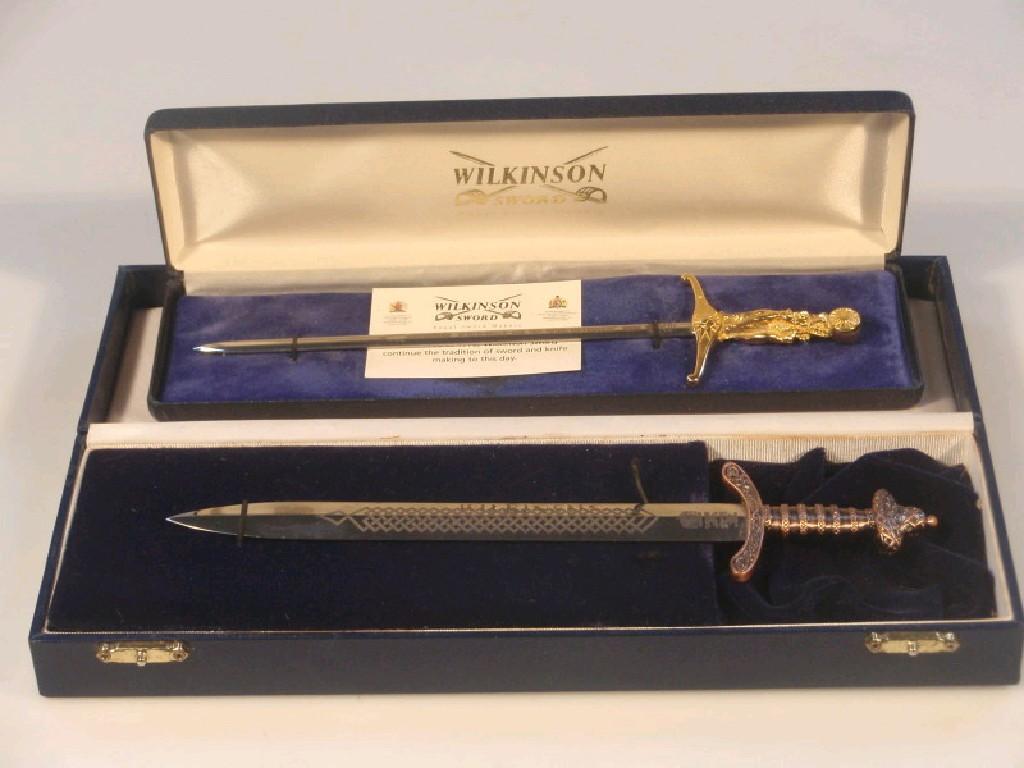 Appraisal: A Wilkinson Sword miniature replica of the Millennium Sword cased