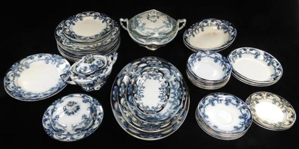 Appraisal: Royal Staffordshire Burslem service Iris pattern blue transfer with gilding