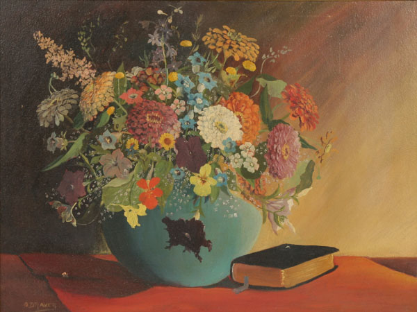 Appraisal: Orrin Draver American - still life with floral arrangement and