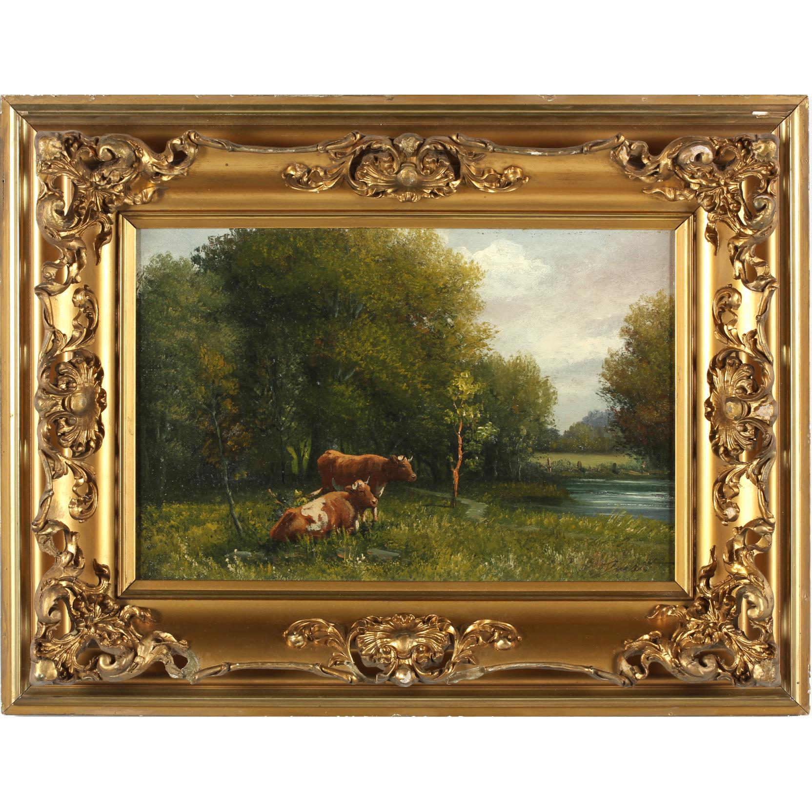 Appraisal: American School Pastoral Landscape Painting th century oil on canvas