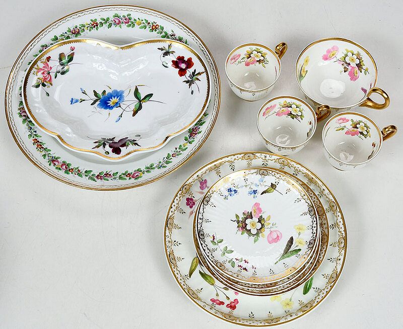 Appraisal: Group Floral Decorated Table Porcelain including four pieces Copeland Spode