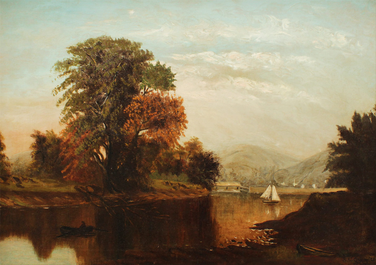 Appraisal: GRIGGS Samuel W American - White Mountain Lake with Sailboat