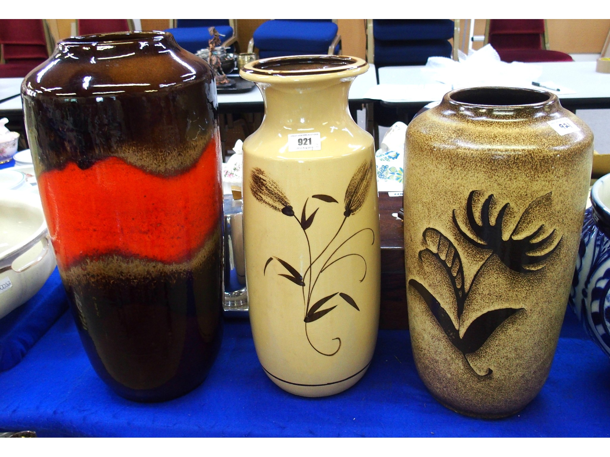 Appraisal: Three German Fat Lava vases