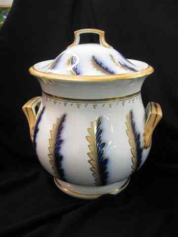 Appraisal: Wedgwood Pearl Ironstone Storage Jar blue gold leaf decor ''