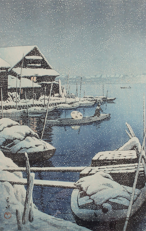 Appraisal: HASUI Kawase Japanese - ''Snow at Mukojima'' Woodblock '' x