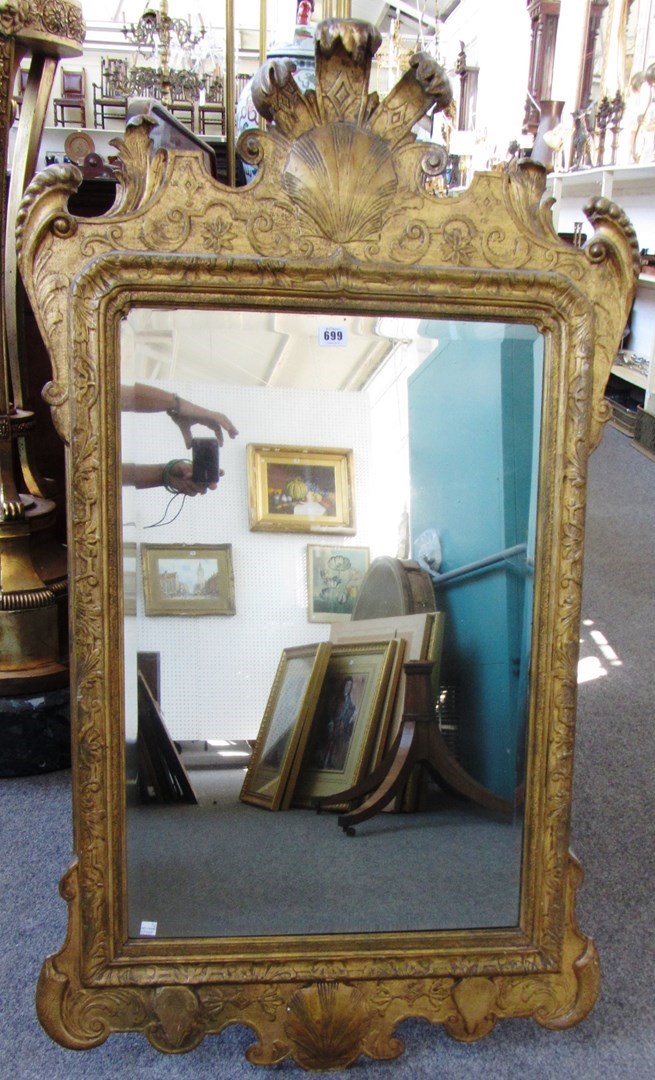 Appraisal: A th century George I design gilt framed wall mirror