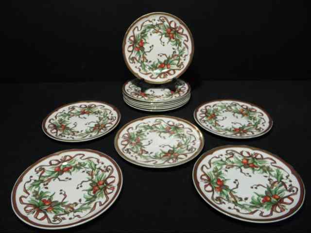 Appraisal: Lot of twelve Tiffany Co '' ceramic plates in the