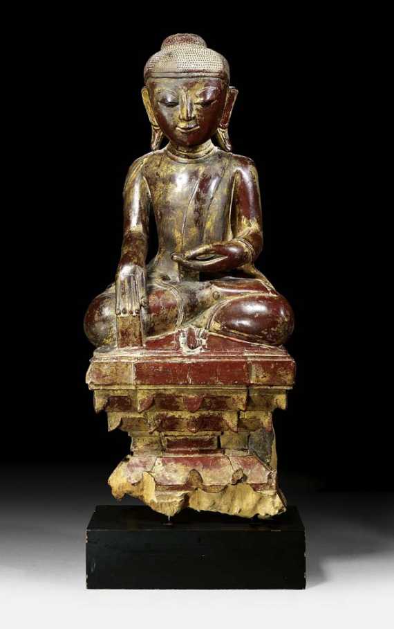 Appraisal: FINE FIGURE OF BUDDHA Burma th th century H cm