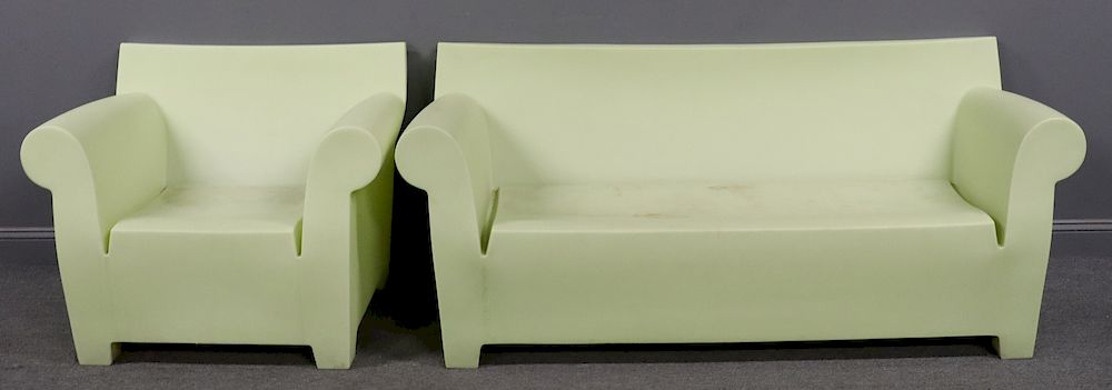 Appraisal: MIDCENTURY Philipe Starck Bubble Settee And Arm Chair In a