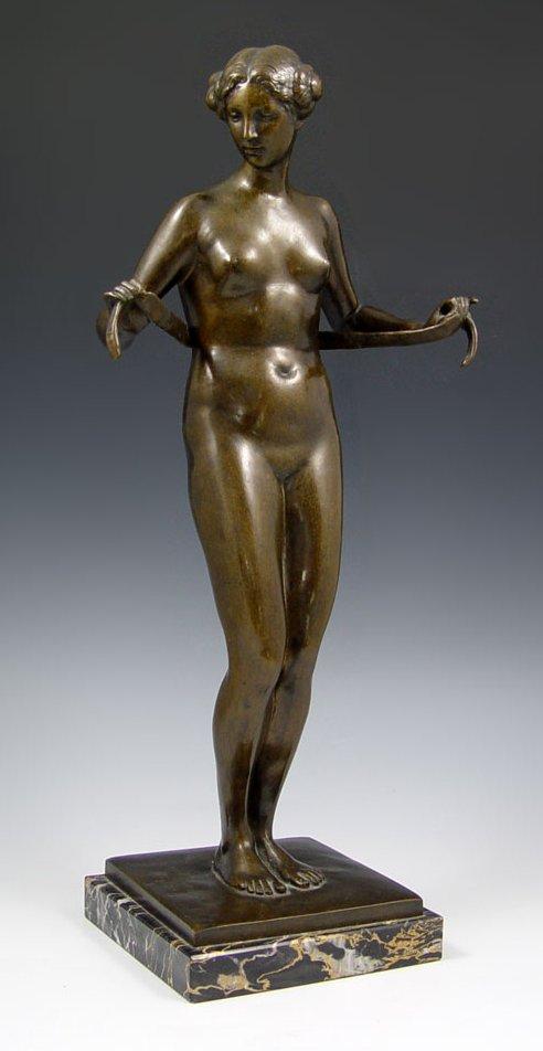 Appraisal: CAUER Emil German - Nude Woman with Sash Bronze ''