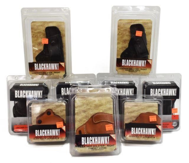 Appraisal: lot of New packaged Blackhawk leather pistol holsters including right