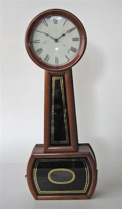 Appraisal: Mahogany case banjo clock american mid- th century Howard type