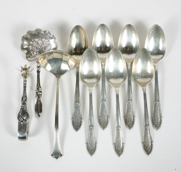 Appraisal: Sterling silver flatware and serving assortment of pieces including Wallace