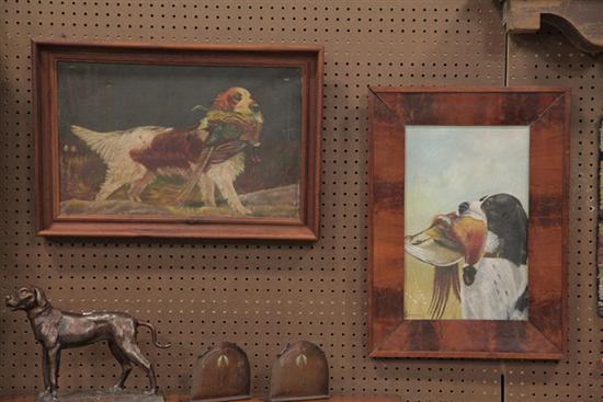 Appraisal: TWO HUNTING DOG PORTRAITS AMERICAN SCHOOL LATE TH CENTURY Oil