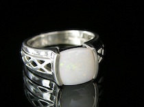 Appraisal: A Handsome Opal And Sterling Silver Ring A handsome large