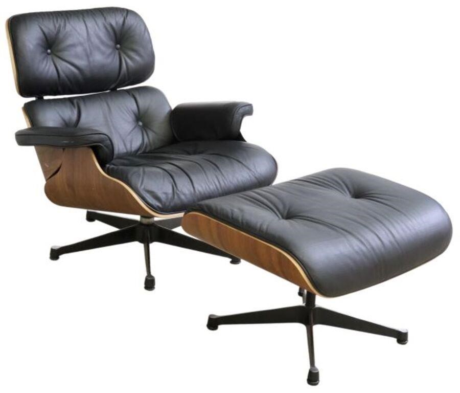 Appraisal: lot of Mid-century modern style lounge chair and ottoman in