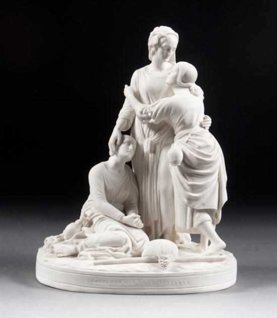 Appraisal: Minton parian group ''NAOMI AND HER DAUGHTERS-IN-LAW'' second half- th