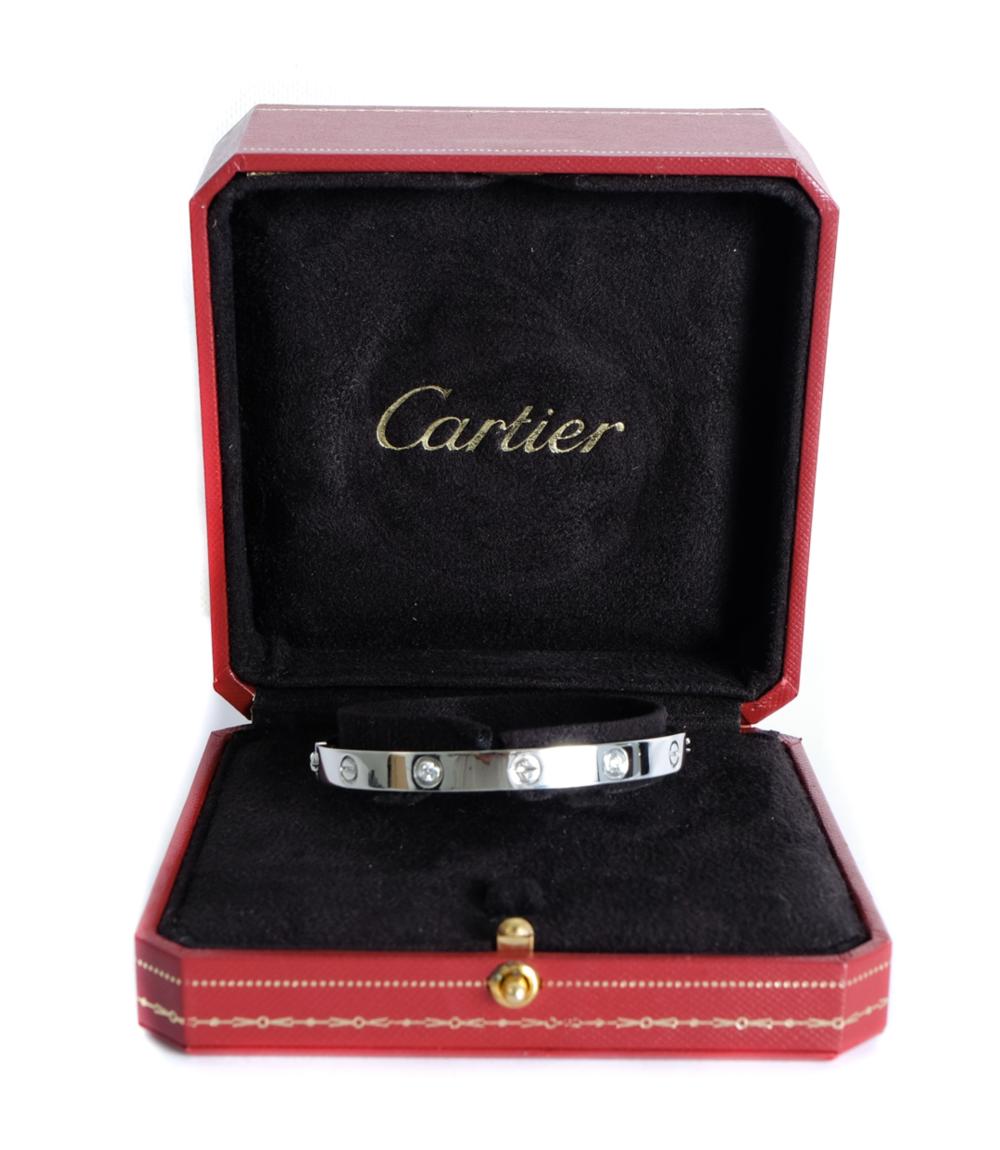 Appraisal: ATTR CARTIER LOVE K WG DIAMOND BRACELETAttributed to Cartier LOVE