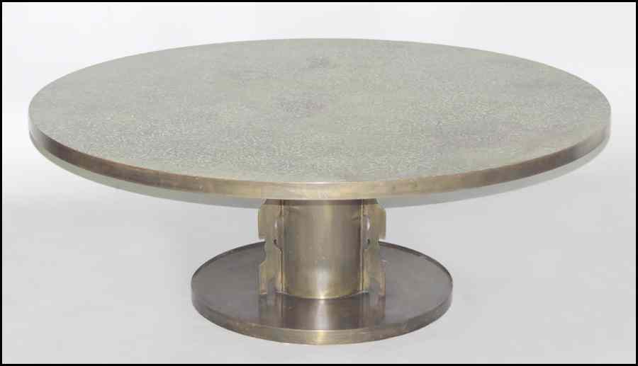 Appraisal: PHILIP AND KELVIN LAVERNE PATINATED BRONZE COCKTAIL TABLE Unsigned ''