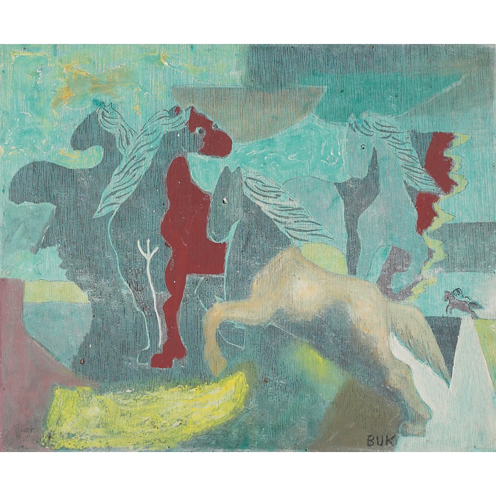 Appraisal: Eduard Buk Ulreich American - ''Horses '' c casein on