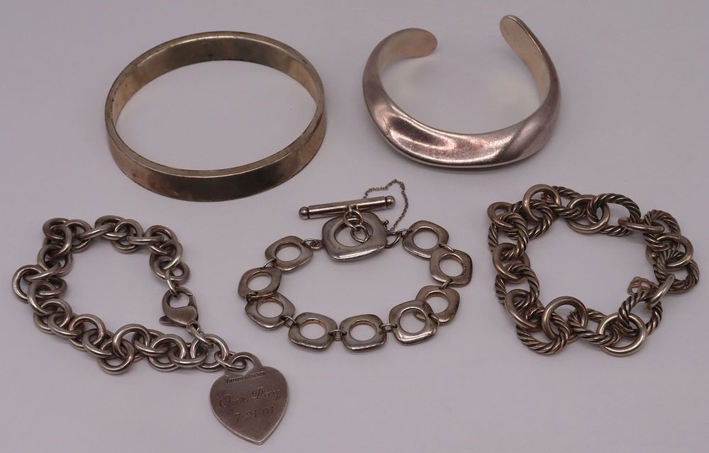 Appraisal: JEWELRY Signed Sterling Bracelets Inc Tiffany Includes a Tiffany Co