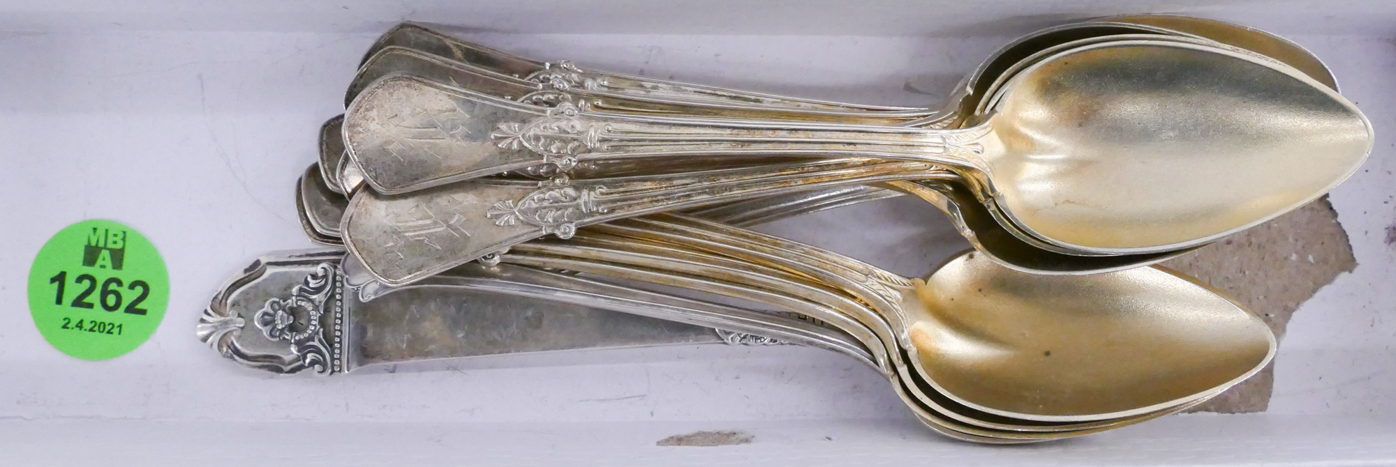 Appraisal: Box Antique Sterling Spoons- g