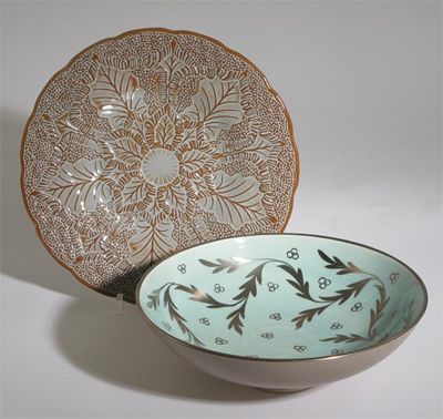 Appraisal: A Wedgwood earthenware bowl by Norman Wilson on shallow foot