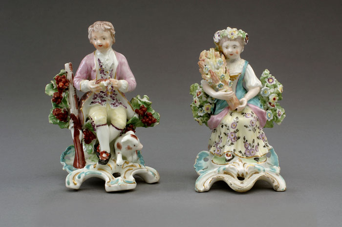 Appraisal: PAIR OF DERBY PORCELAIN SMALL FIGURES ALLEGORICAL OF 'SUMMER' AND