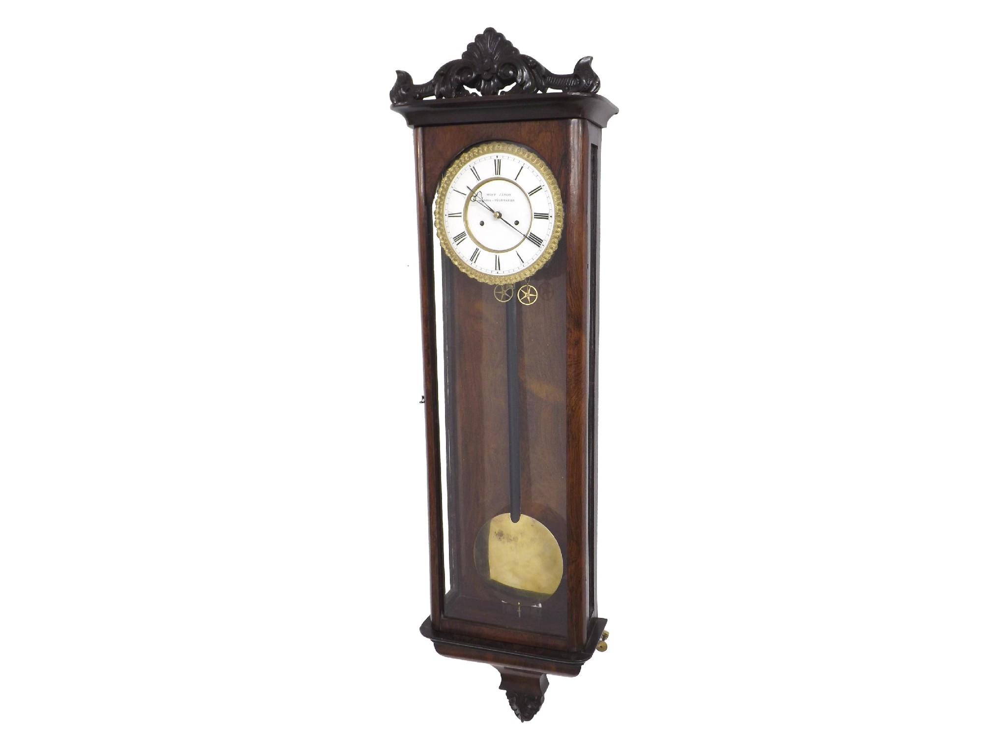 Appraisal: Austrian Biedermeier double weight regulator wall clock the chapter ring