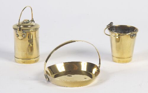 Appraisal: A group of th century miniature brassware including a matched