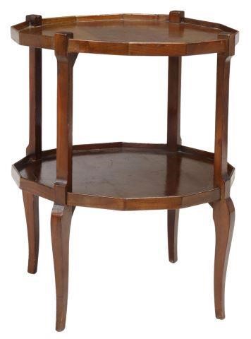 Appraisal: French mahogany side table th c having two shaped tiers