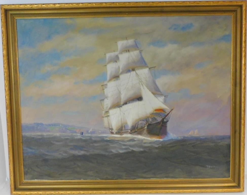 Appraisal: T BAILEY TH TH C MA OIL PAINTING ONcanvas depicting