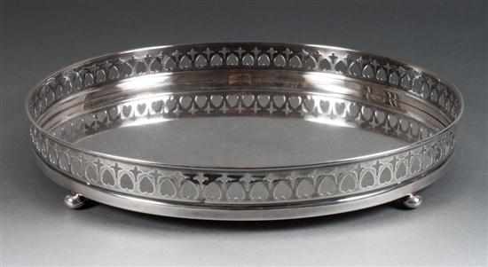 Appraisal: American sterling silver round gallery tray Reed Barton mid- th