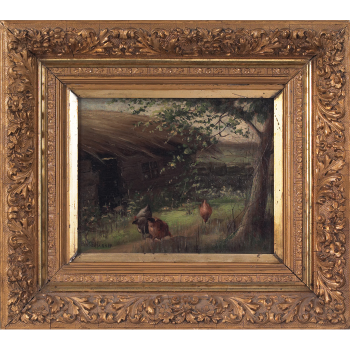 Appraisal: Paul E Harney Jr American - Barnyard c oil on