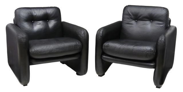 Appraisal: pair Italian modern armchairs c s- s in buttoned faux