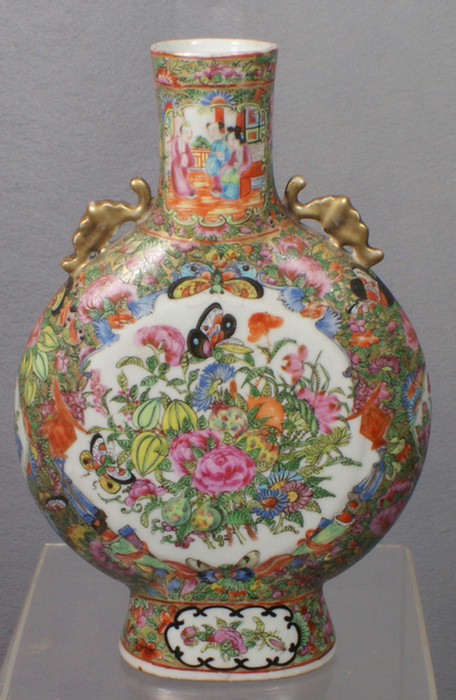 Appraisal: Chinese export porcelain Rose Medallion moon flask - h c