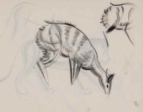 Appraisal: School of John Skeaping Two sketchbook albums of animal studies