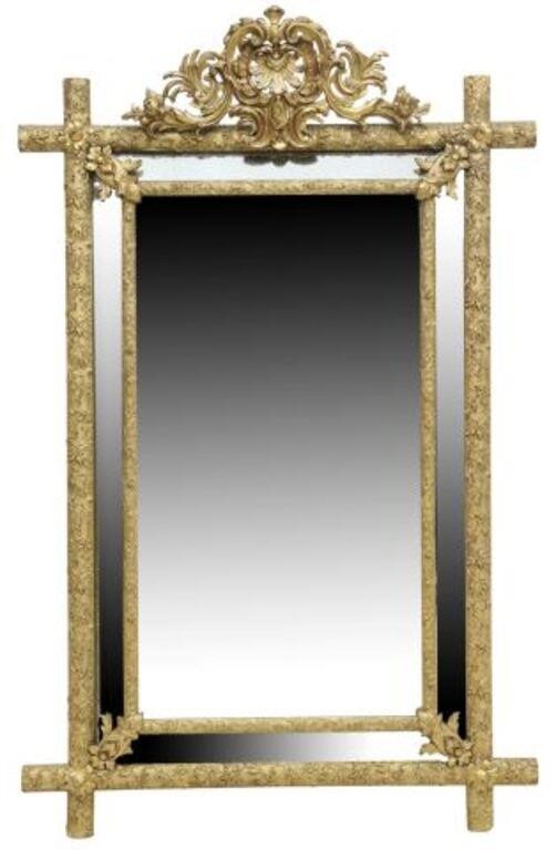 Appraisal: French Louis XV style cushion wall mirror th c gilt