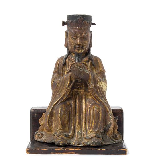 Appraisal: Sale Lot A Chinese Bronze Figure of a Seated Daoist