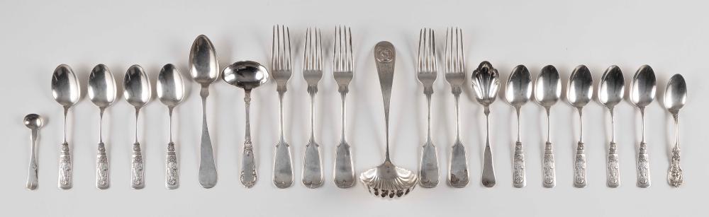 Appraisal: EIGHTEEN PIECES OF SILVER FLATWARE APPROX TOTAL TROY OZ EIGHTEEN