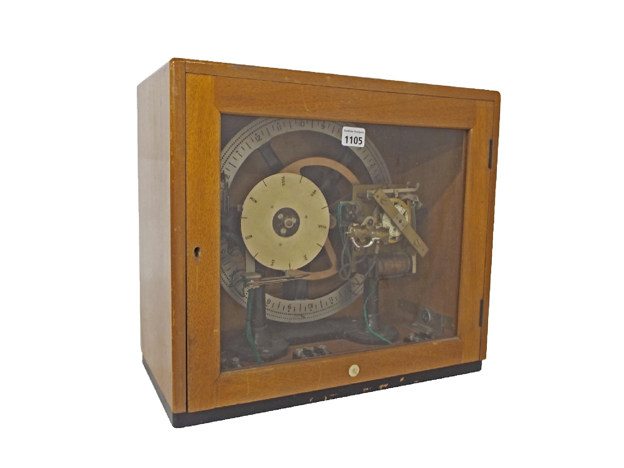 Appraisal: Interesting Pul-Syn-Etic Impulse clock time switch within a light wooden