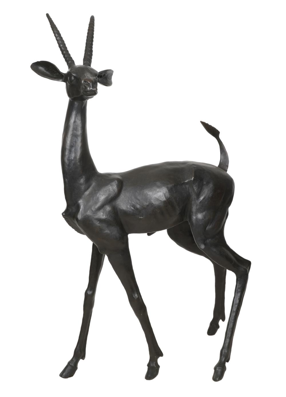 Appraisal: BRONZE GAZELLE FIGUREunsigned Provenance from a Newport Beach Estate inches