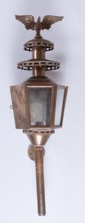 Appraisal: Brass Carriage Style Lamp Brass carriage style lamp with hexagon