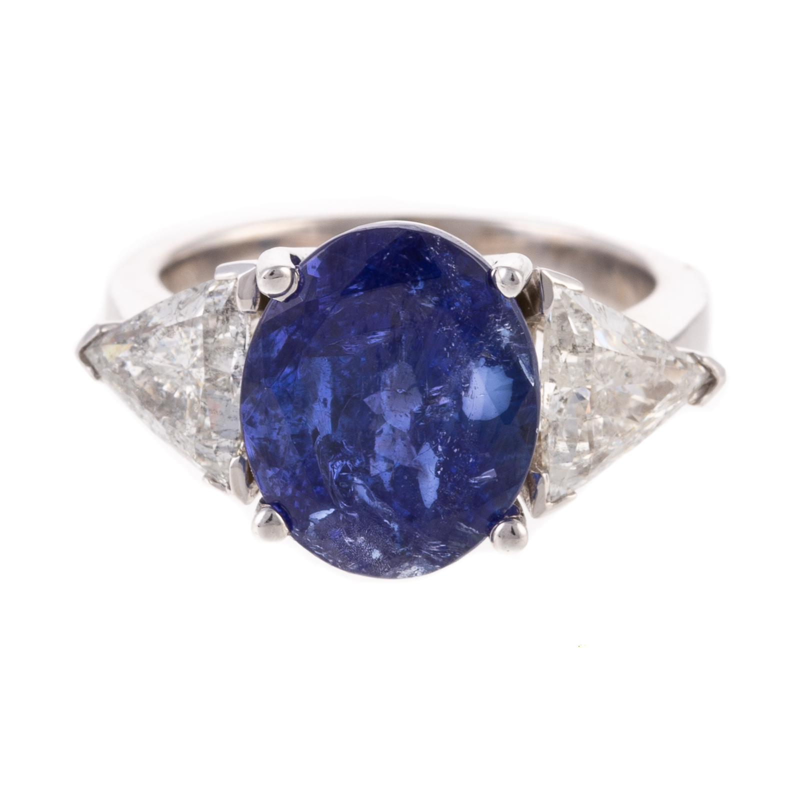 Appraisal: A CT OVAL TANZANITE DIAMOND RING IN K K white